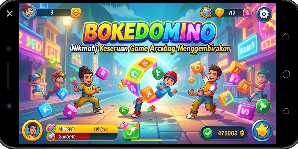 Tampilan gameplay seru dan dinamis di BOKEDOMINO.