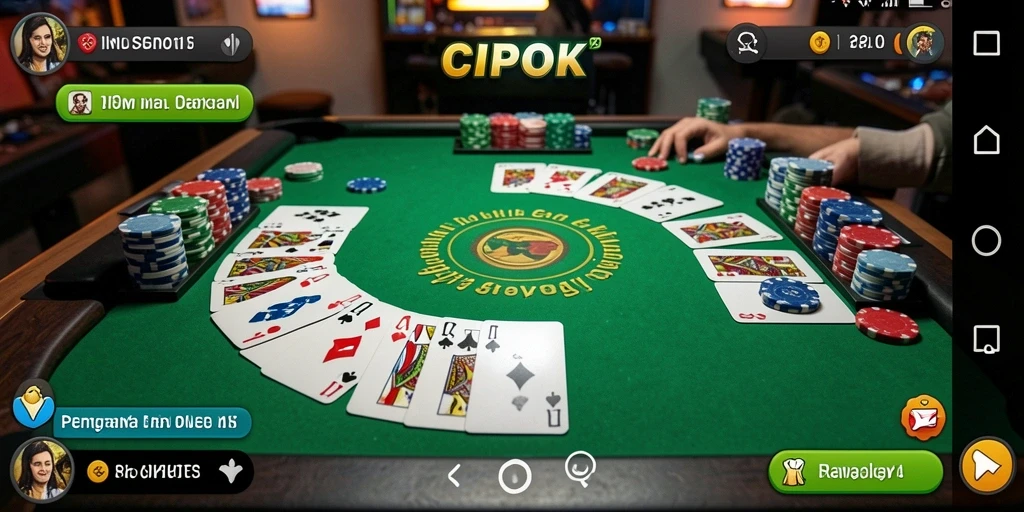 Tampilan screenshot CIPOK menampilkan gameplay seru Gaple dengan teman-teman.
