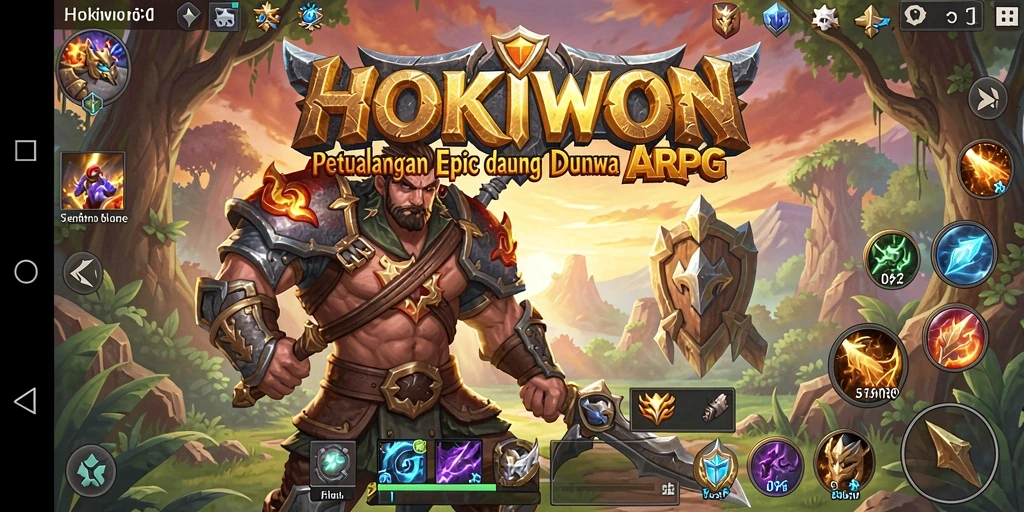 Screenshot HOKIWON menampilkan pertempuran seru dengan karakter yang beraksi.