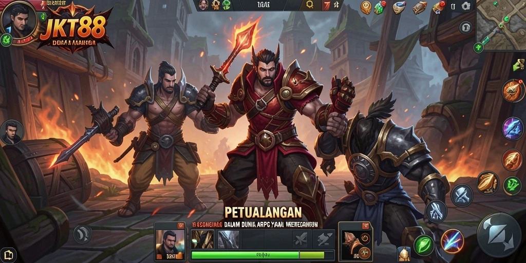 Tampilan dinamis gameplay ARPG dengan petualangan seru.
