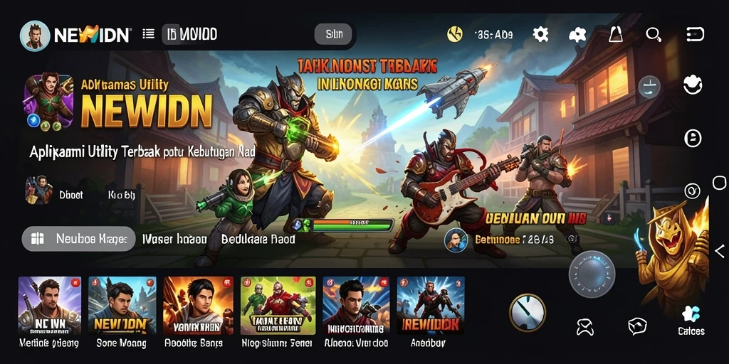 Tangkapan layar utama aplikasi NEWIDN menunjukkan fungsi utility yang intuitif.