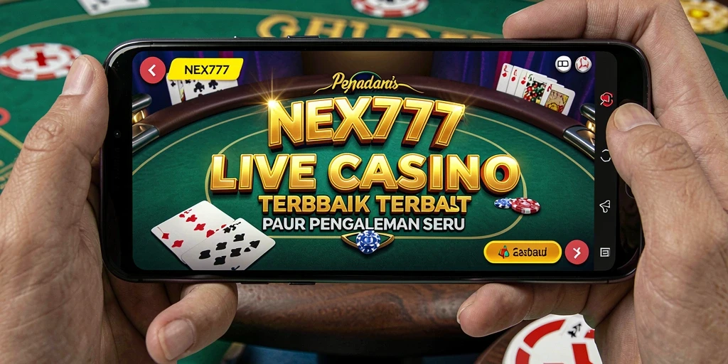 Screenshot utama NEX777 menampilkan gameplay seru di Live Casino.