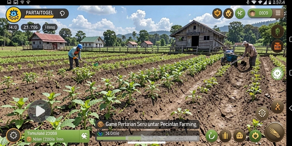 Screenshot gameplay PARTAITOGEL yang menampilkan suasana kebun yang indah.