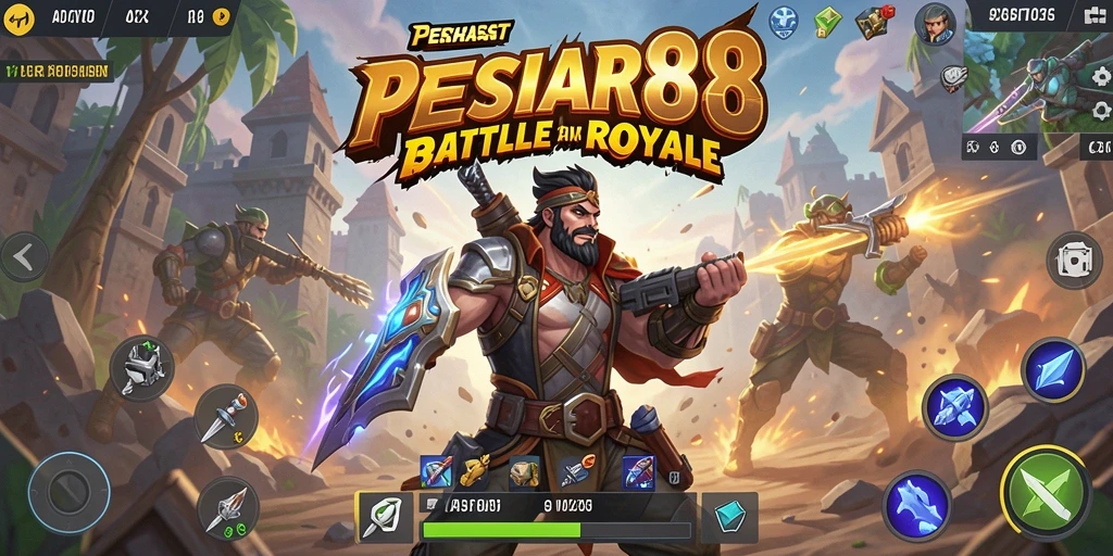 Screenshot gameplay PESIAR88 menampilkan aksi seru dalam Battle Royale.