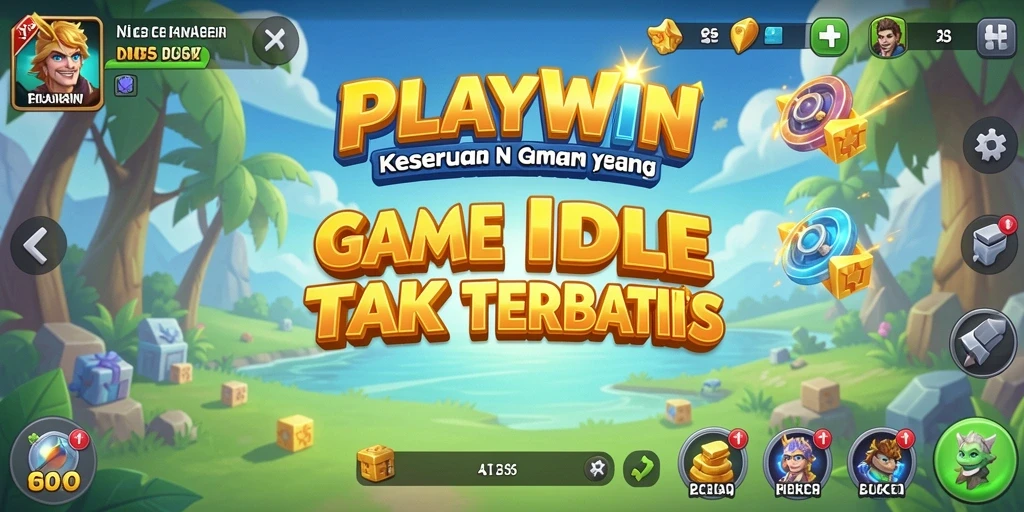 Screenshot utama PLAYWIN menunjukkan aksi gameplay Idle yang dinamis dan menarik.
