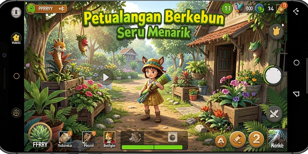 Screenshot PPRRYY yang menunjukkan aktivitas berkebun yang seru.