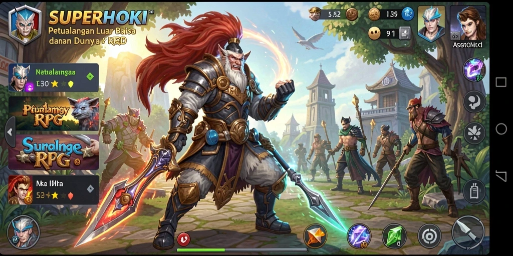 Gameplay SUPERHOKI menampilkan pertarungan yang seru dan grafik memukau.